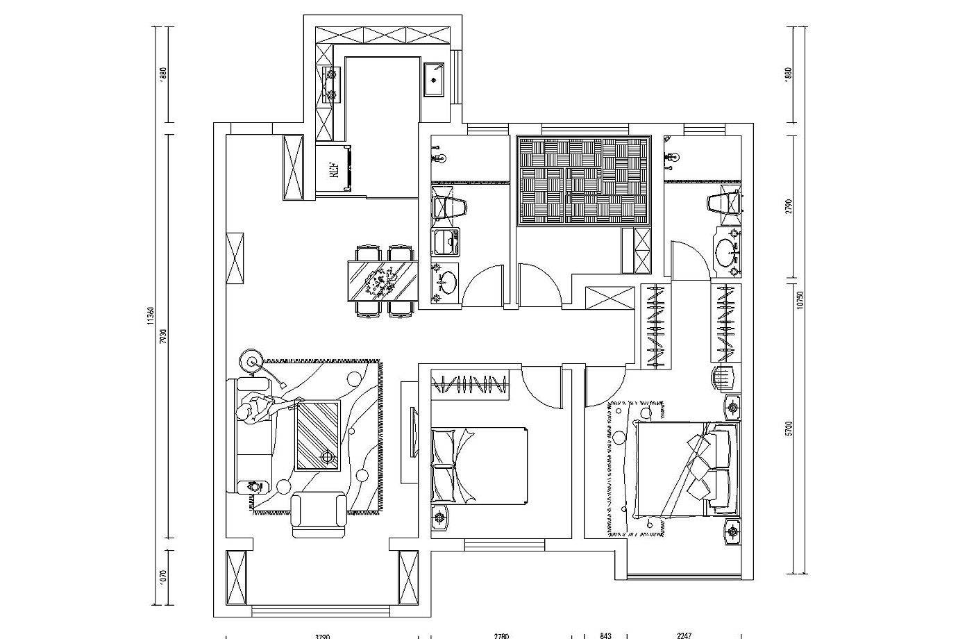 浪漫北欧-龙湖西府原著-三室2厅128平-北欧风格